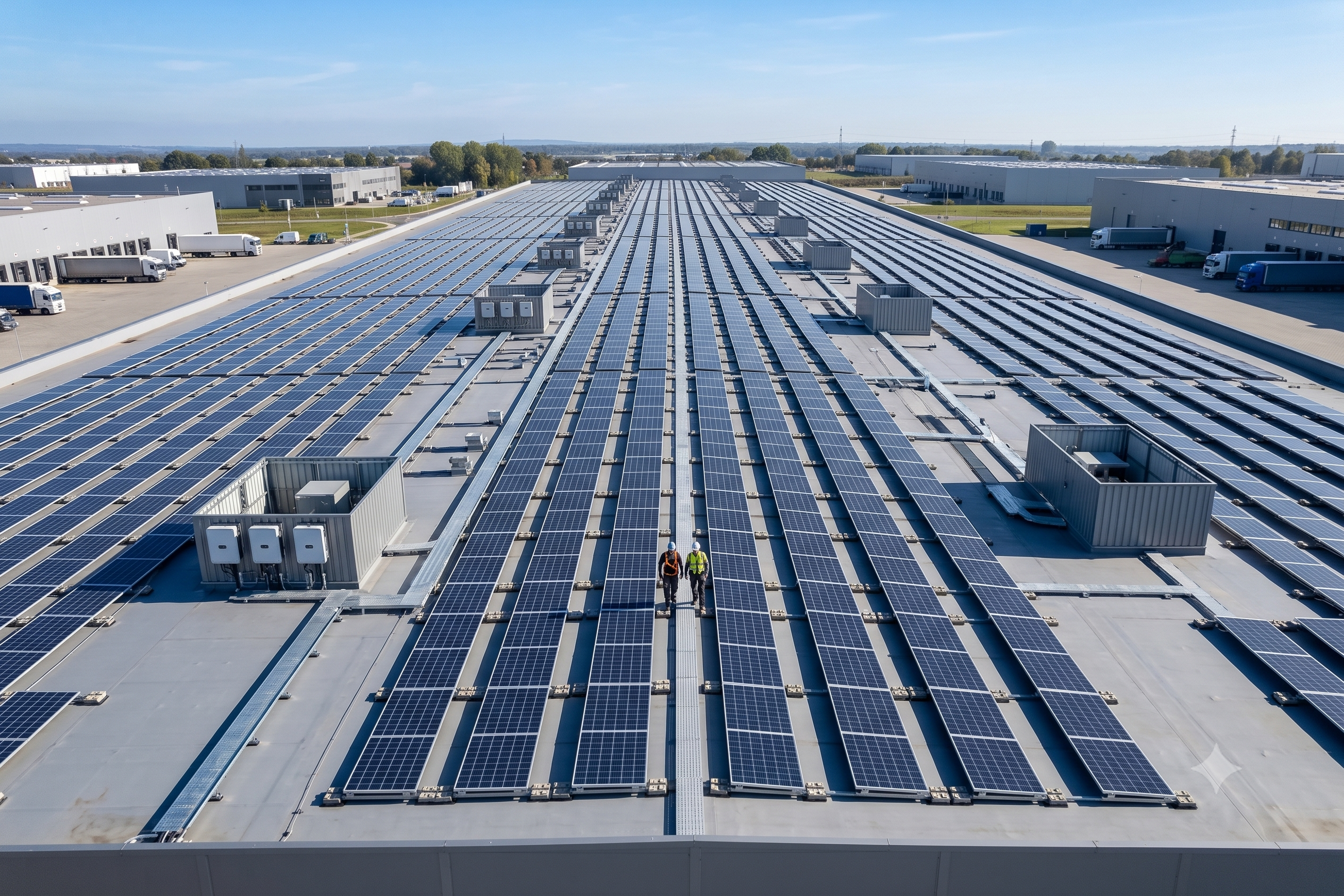 Industrial rooftop solar installation